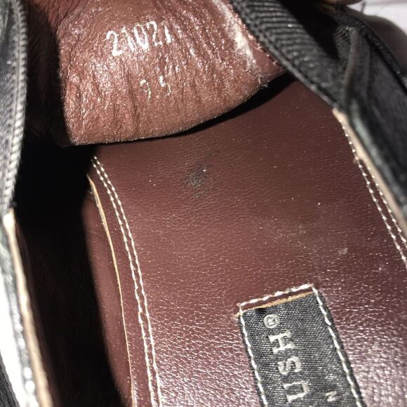 Gordon Rush Slip On Leather Rubber Sole Dress Shoes Square Toe Sz 9.5 Black - Picture 8 of 8